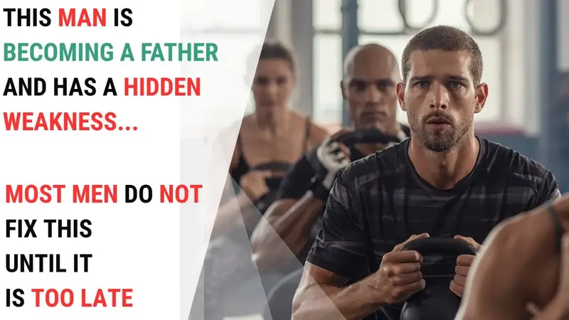 Father preparing for fatherhood with kettlebell training